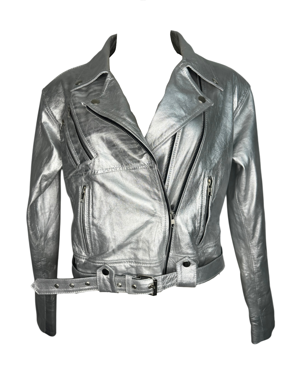Zipper Basic Jacket Metallic Silver