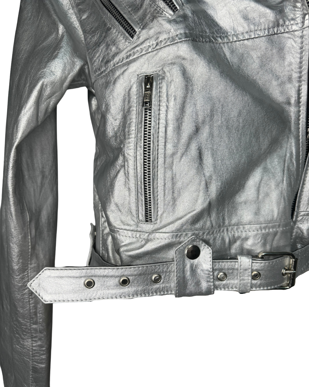 Zipper Basic Jacket Metallic Silver